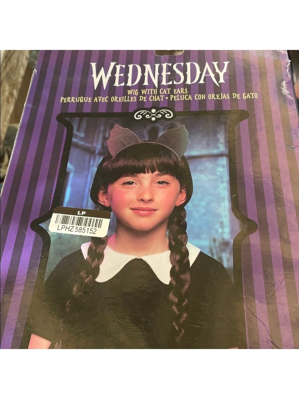 Wednesday Addams Costume Wig With Ears - Picture 2 of 2